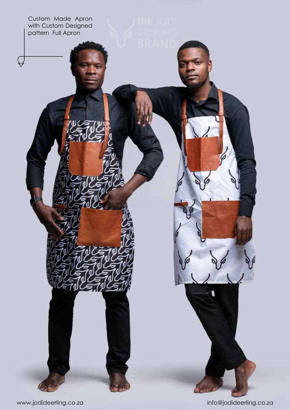 Custom patterned apron from the catalogue
