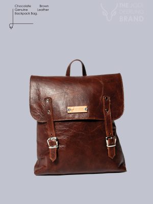 Chocolate Brown Genuine Leather Backpack