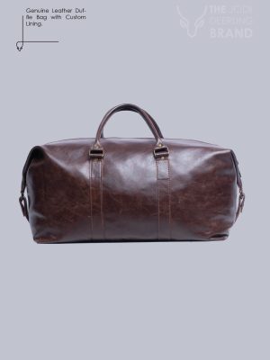 Genuine Leather Duffle Bag with Custom Lining