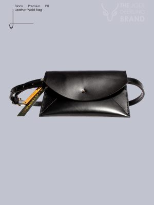 Black Premium PU Leather Waist Bag
