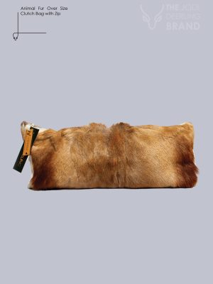 Animal Fur Over Size Clutch Bag with Zip